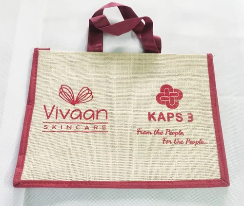 Printed Loop Handle Jute Bag