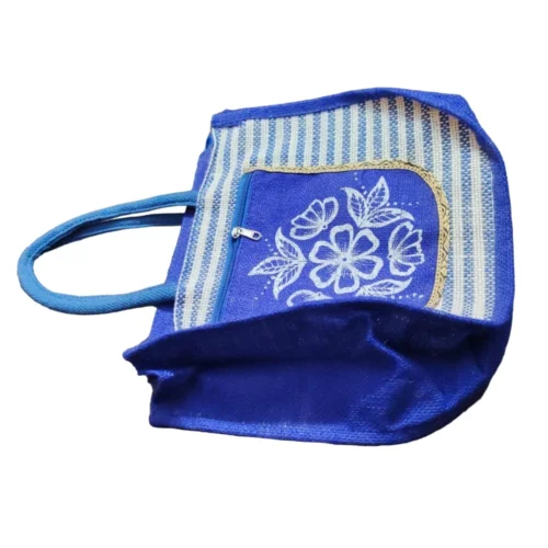 Printed Jute Pouch Bag